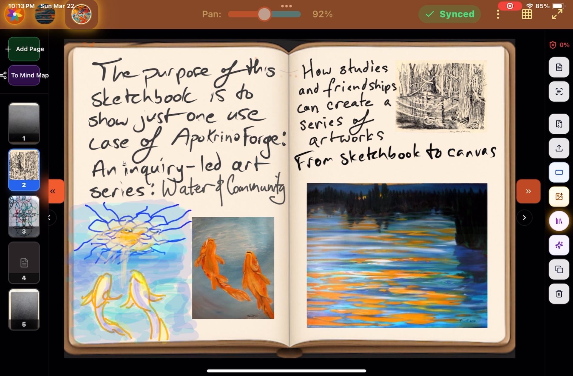 A page from one of Trevett Allen’s sketchbooks