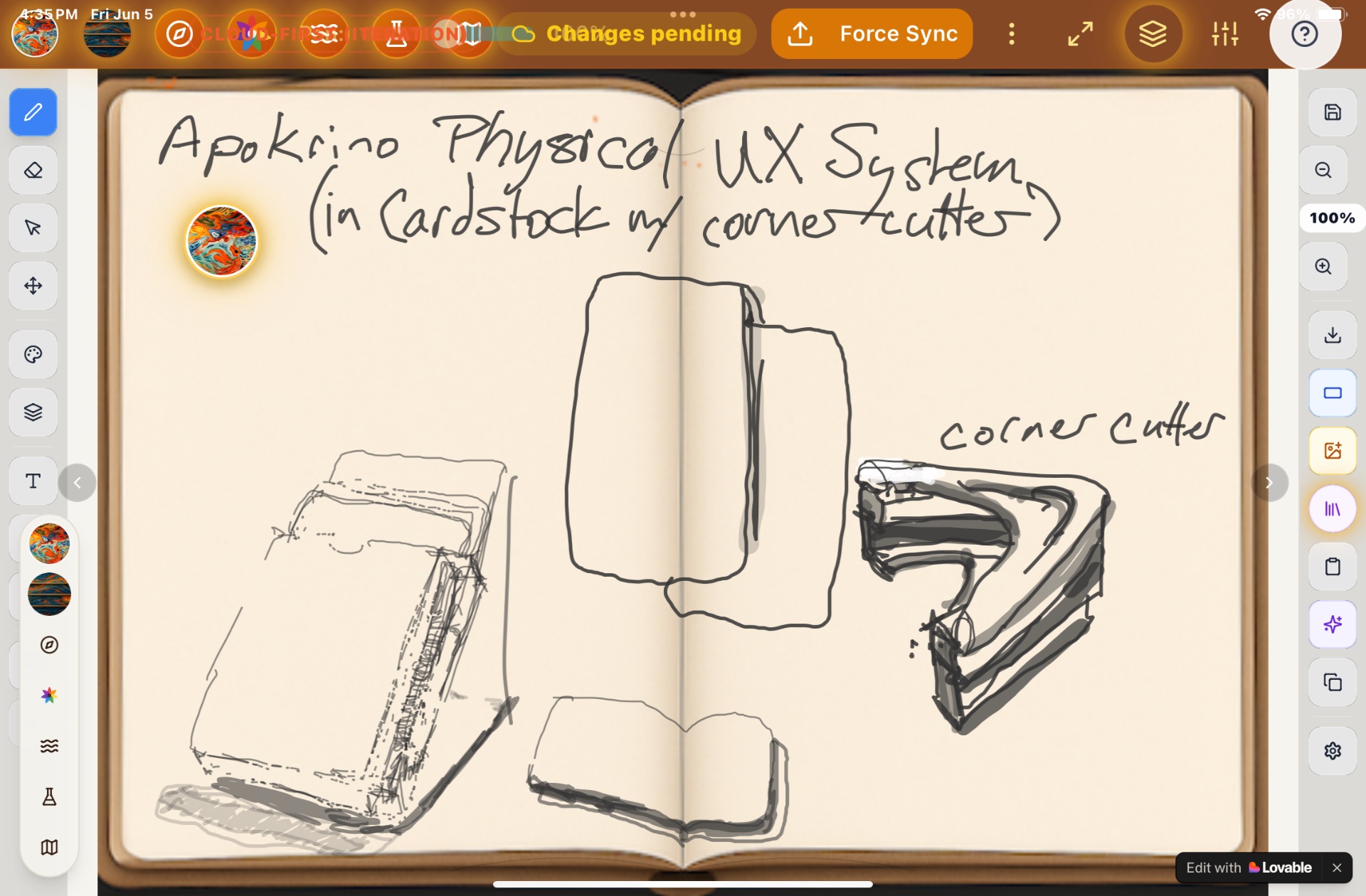 A page from one of Trevett Allen’s sketchbooks